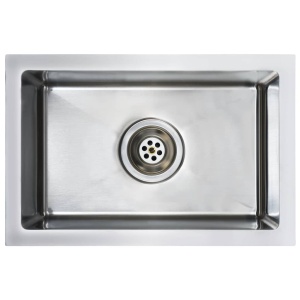 Chiuvetă de bucătărie lucrată manual cu sită, oțel inoxidabil - Img 2