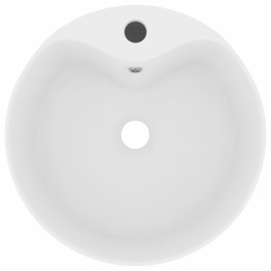 Chiuvetă de lux cu preaplin, alb mat, 36 x 13 cm, ceramică - Img 3