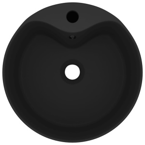 Chiuvetă de lux cu preaplin, negru mat, 36 x 13 cm, ceramică - Img 3