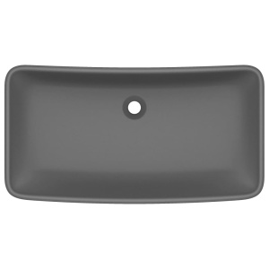 Chiuvetă de lux gri inchis mat 71x38 cm ceramică dreptughiular - Img 3