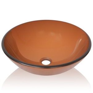 Chiuvetă din sticlă securizată, 42 cm, maro - Img 3