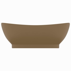 Chiuvetă lux cu preaplin, crem mat, 58,5x39 cm ceramică, oval - Img 3