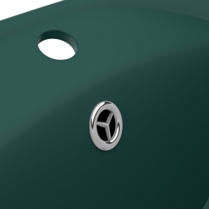 Chiuvetă lux preaplin verde inchis mat 58,5x39 cm ceramică oval - Img 5