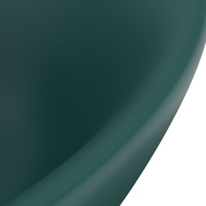 Chiuvetă lux preaplin verde inchis mat 58,5x39 cm ceramică oval - Img 7