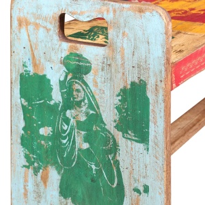 Cola Bancă din lemn masiv reciclat, 100 x 30 x 50 cm - Img 7