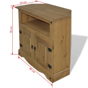 Comodă stil mexican Corona din lemn de pin 80 x 43 x 78 cm - Img 5