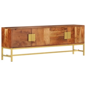 Comodă TV, 140 x 30 x 50 cm, lemn masiv de acacia - Img 10