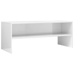 Comodă TV, alb lucios, 100 x 40 x 40 cm, PAL - Img 2