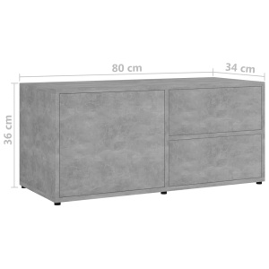 Comodă TV, gri beton, 80 x 34 x 36 cm, PAL - Img 9