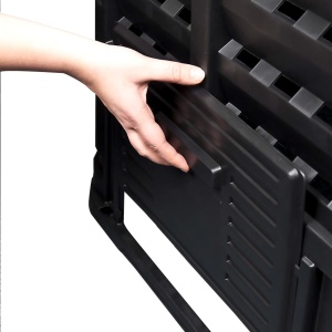 Compostor de grădină, negru, 68,9x68,9x83,9 cm, 360 L - Img 7