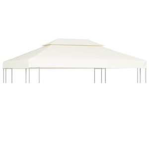 Copertină de rezervă acoperiș foișor, 3x4m, alb crem, 310 g/m²