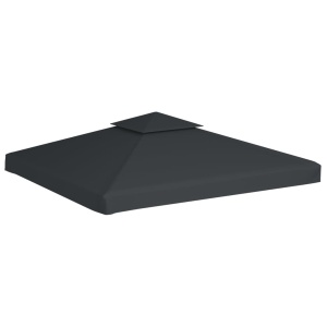 Copertină de rezervă acoperiș foișor gri inchis 3x3 m 310 g/m² - Img 4