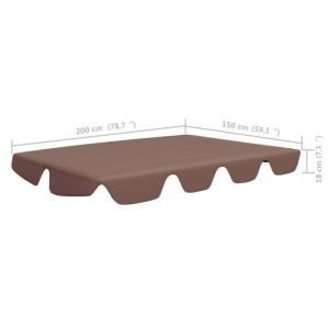 Copertină de rezervă leagăn grădină, maro, 226x186 cm 270 g/ - Img 5