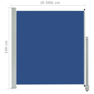 Copertină laterală retractabilă, albastru, 140 x 300 cm - Img 7