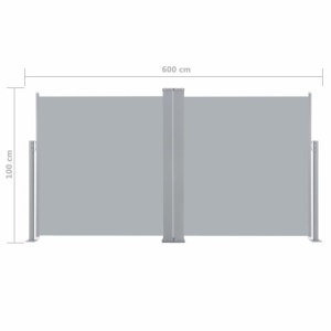 Copertină laterală retractabilă, antracit, 100 x 600 cm - Img 11