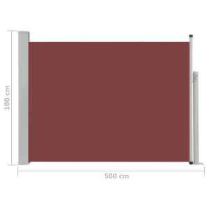 Copertină laterală retractabilă de terasă, maro, 100 x 500 cm - Img 7