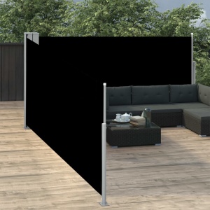 Copertină laterală retractabilă, negru, 100 x 1000 cm - Img 3