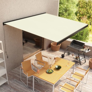 Copertină manuală tip casetă, crem, 300 x 250 cm