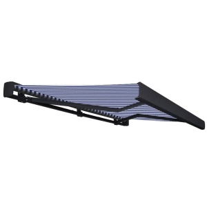 Copertină motorizată tip casetă, albastru și alb, 350 x 250 cm - Img 3