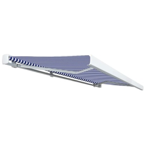 Copertină motorizată tip casetă, albastru și alb, 500 x 300 cm - Img 3