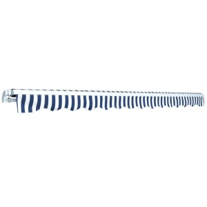Copertină pliabilă cu acționare manuală, 450 cm, albastru/alb - Img 4