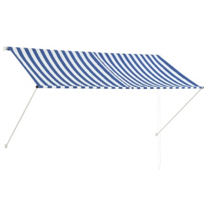 Copertină retractabilă, albastru și alb, 250 x 150 cm - Img 2