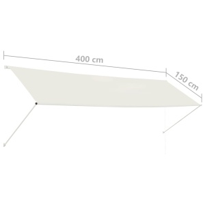 Copertină retractabilă, crem, 400 x 150 cm - Img 7