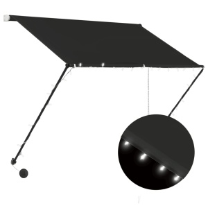 Copertină retractabilă cu LED, antracit, 150 x 150 cm - Img 2