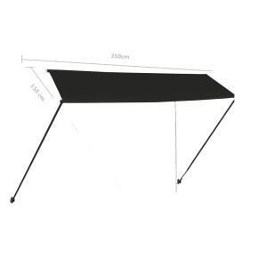 Copertină retractabilă cu LED, antracit, 350 x 150 cm - Img 9