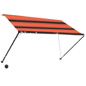 Copertină retractabilă cu LED, portocaliu și maro, 250 x 150 cm - Img 4