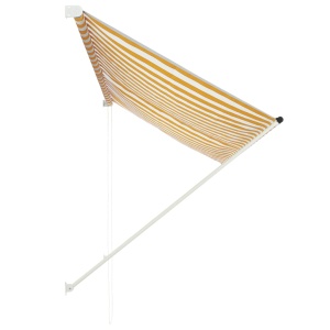 Copertină retractabilă, galben și alb, 250 x 150 cm - Img 4