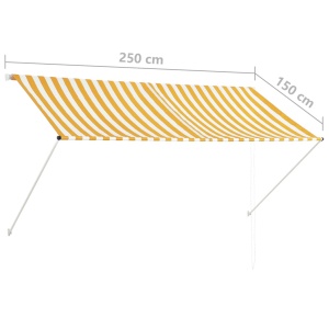 Copertină retractabilă, galben și alb, 250 x 150 cm - Img 7