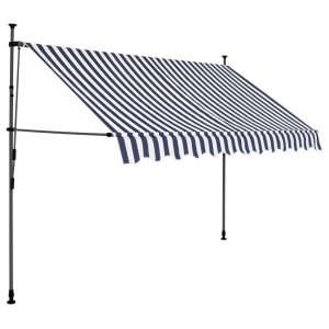 Copertină retractabilă manual cu LED, albastru & alb, 300 cm - Img 2