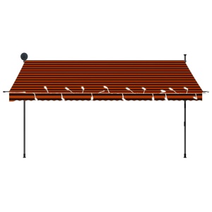 Copertină retractabilă manual cu LED, portocaliu & maro, 350 cm - Img 4