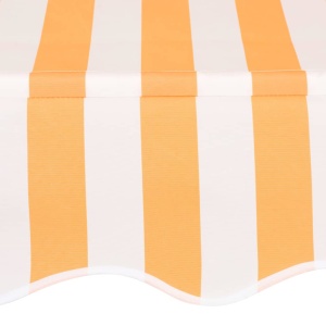 Copertină retractabilă manual, dungi galben și alb, 350 cm - Img 4