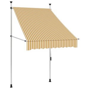 Copertină retractabilă manual, dungi portocaliu și alb, 100 cm
