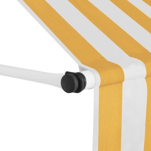 Copertină retractabilă manual, dungi portocaliu și alb, 100 cm - Img 4