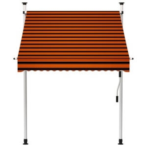 Copertină retractabilă manual, portocaliu și maro, 150 cm - Img 2