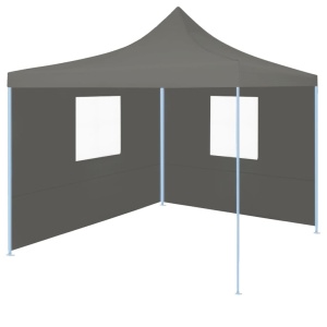 Cort de petrecere pliabil, 2 pereți laterali, antracit, 3 x 3 m