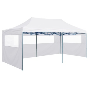 Cort de petrecere pliabil cu 4 pereți, alb, 3 x 6 m, oțel - Img 4