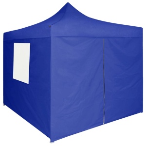 Cort de petrecere pliabil cu 4 pereți, albastru, 2 x 2 m, oțel - Img 4