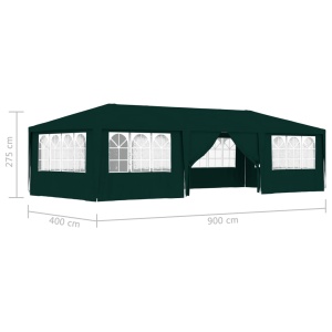 Cort de petrecere profesional pereți laterali verde 4x9m 90g/m² - Img 9