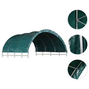 Cort pentru animale, verde, 3,7 x 3,7 m, PVC - Img 8