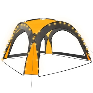 Cort petrecere cu LED 4 pereți laterali, galben, 3,6x3,6x2,3 m - Img 2