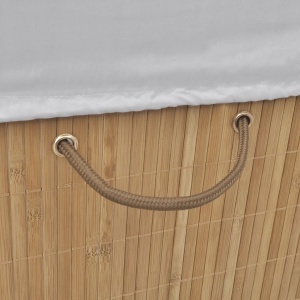 Coș de rufe din Bambus Dreptunghiular, Natural - Img 2