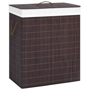 Coș de rufe din bambus, maro, 100 L