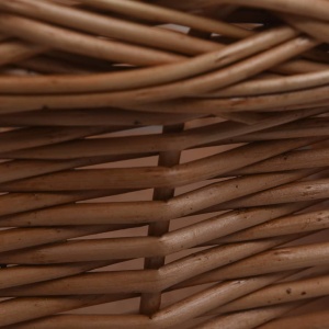 Coș frontal bicicletă cu capac, 50x45x35 cm, salcie naturală - Img 3