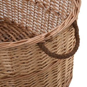 Coș lemne foc cu mânere de transport natural 88x57x34 cm salcie - Img 6