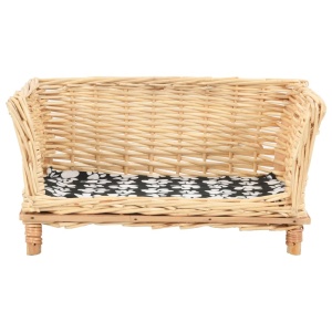 Coș pentru câini cu pernă, 50x33x35 cm, salcie naturală - Img 2