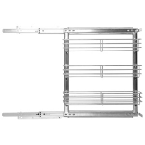 Coș sârmă bucătărie retractabil 3 niveluri argintiu 47x15x56 cm - Img 3